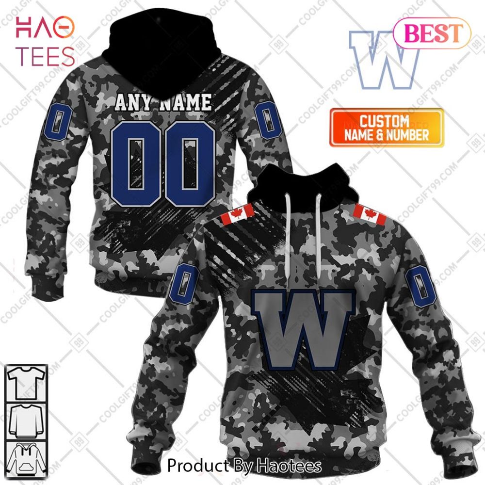 Personalized Cfl Winnipeg Blue Bombers Special Camo Armed Forces Design Hoodie, T-Shirt, Zip Hoodie, Sweatshirt