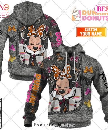 Personalized Dunkin Minnie Mouse Design Hoodie, T-Shirt, Zip Hoodie, Sweatshirt