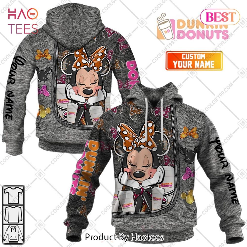 Personalized Dunkin Minnie Mouse Design Hoodie, T-Shirt, Zip Hoodie, Sweatshirt