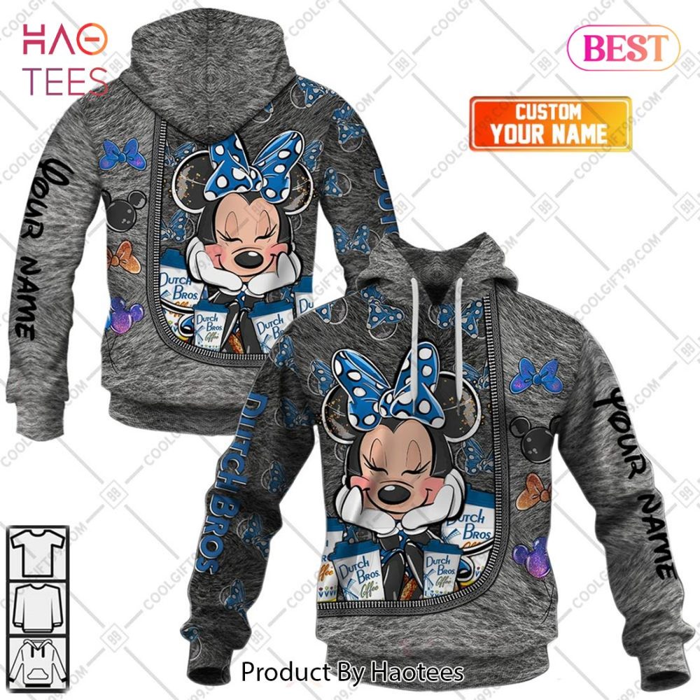 Personalized Dutch Bros Minnie Mouse Design Hoodie, T-Shirt, Zip Hoodie, Sweatshirt