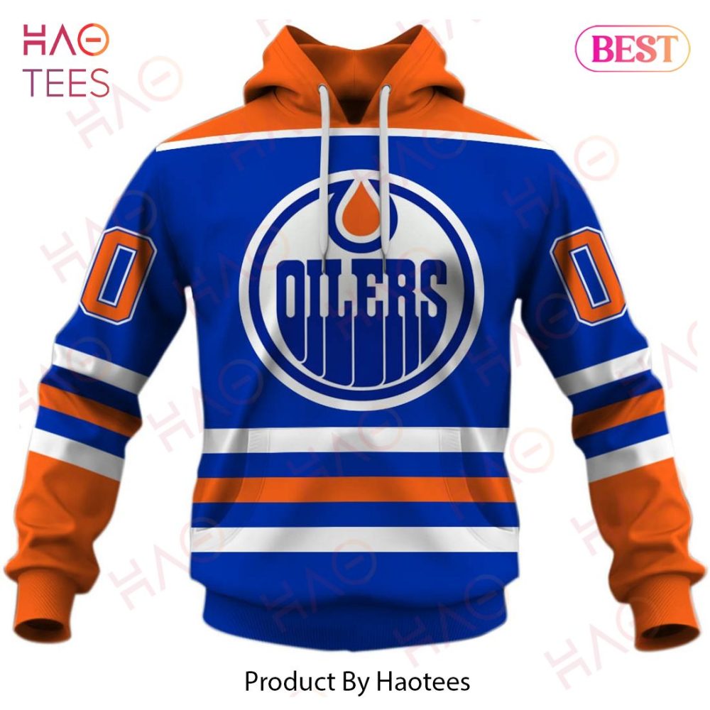 Personalized Edmonton Oilers 80S Throwback Vintage Hockey Away Jersey 3D Hoodie