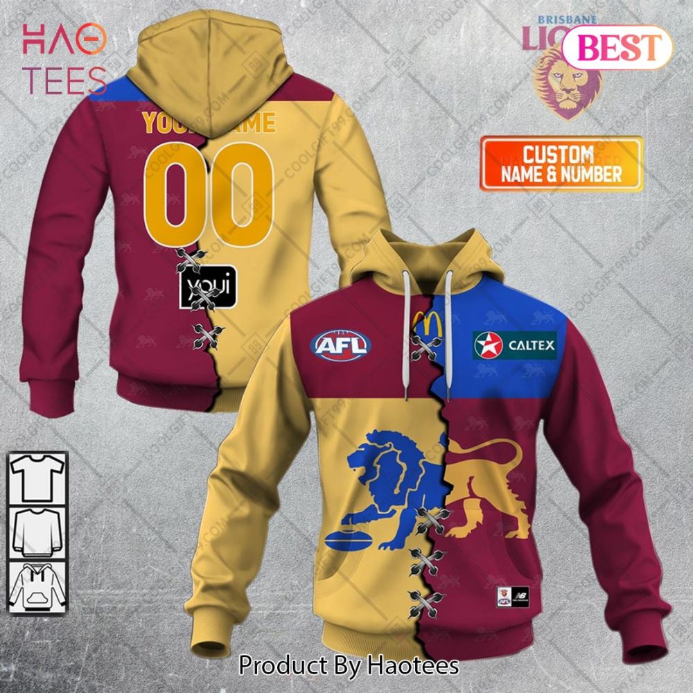 Personalized Guernsey Mix V2 Afl Brisbane Lions Hoodie, T-Shirt, Zip Hoodie, Sweatshirt