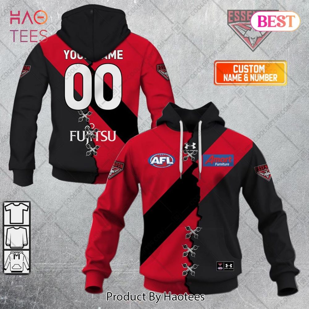 Personalized Guernsey Mix V2 Afl Essendon Bombers Hoodie, T-Shirt, Zip Hoodie, Sweatshirt