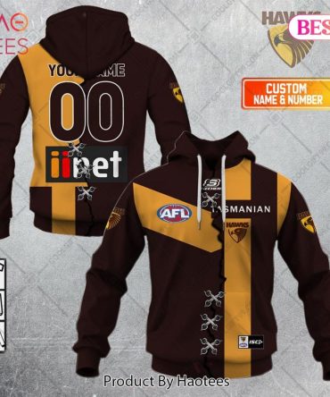Personalized Guernsey Mix V2 Afl Hawthorn Hawks Hoodie, T-Shirt, Zip Hoodie, Sweatshirt