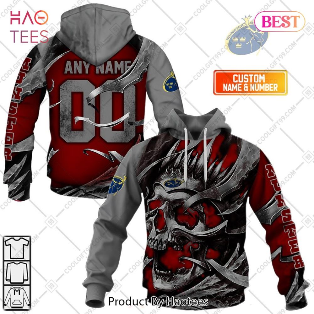 Personalized Irfu Munster Rugby Metal Skull Design Hoodie, T-Shirt, Zip Hoodie, Sweatshirt
