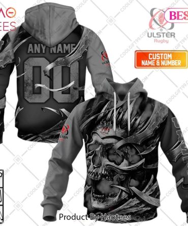 Personalized Irfu Ulster Rugby Metal Skull Design Hoodie, T-Shirt, Zip Hoodie, Sweatshirt