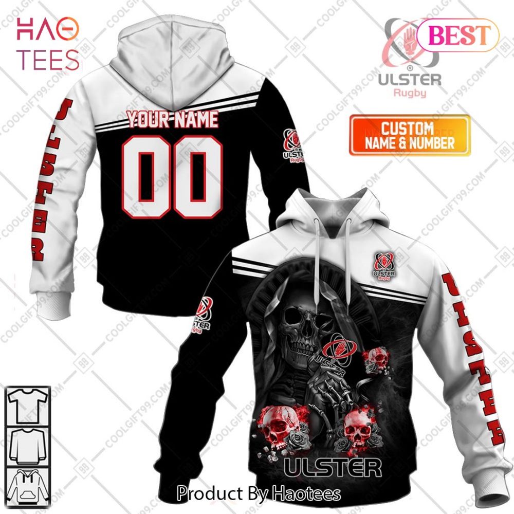 Personalized Irfu Ulster Rugby Skull Death Design Hoodie, T-Shirt, Zip Hoodie, Sweatshirt