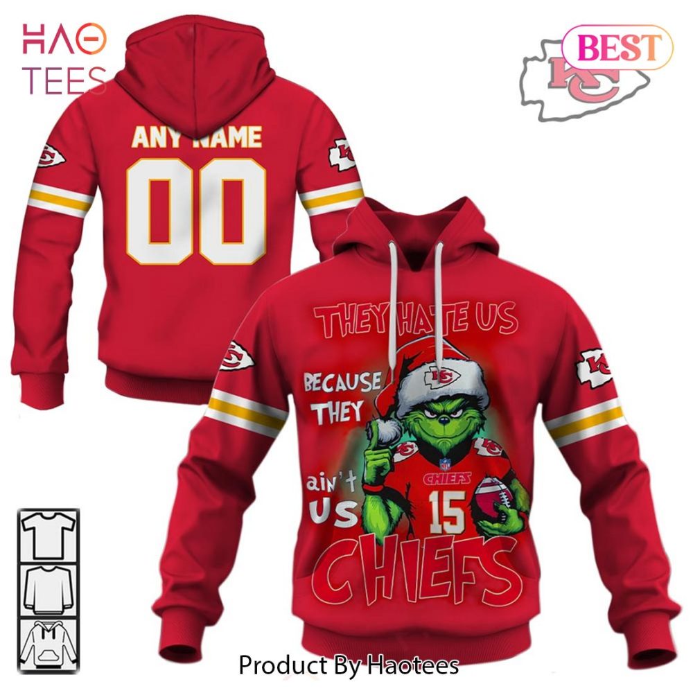 Personalized Kc Chiefs Grinch They Hate Us Because They Ain'T Us Chiefs Hoodie, T-Shirt, Zip Hoodie, Sweatshirt