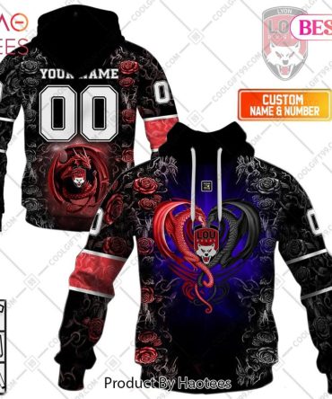 Personalized Lyon Lou Rugby Rose Dragons Design Hoodie, T-Shirt, Zip Hoodie, Sweatshirt