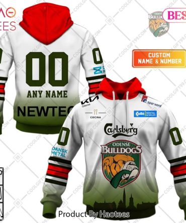 Personalized Metal Ligaen Odense Bulldogs Home Jersey 2324 Style Hoodie, T-Shirt, Zip Hoodie, Sweatshirt