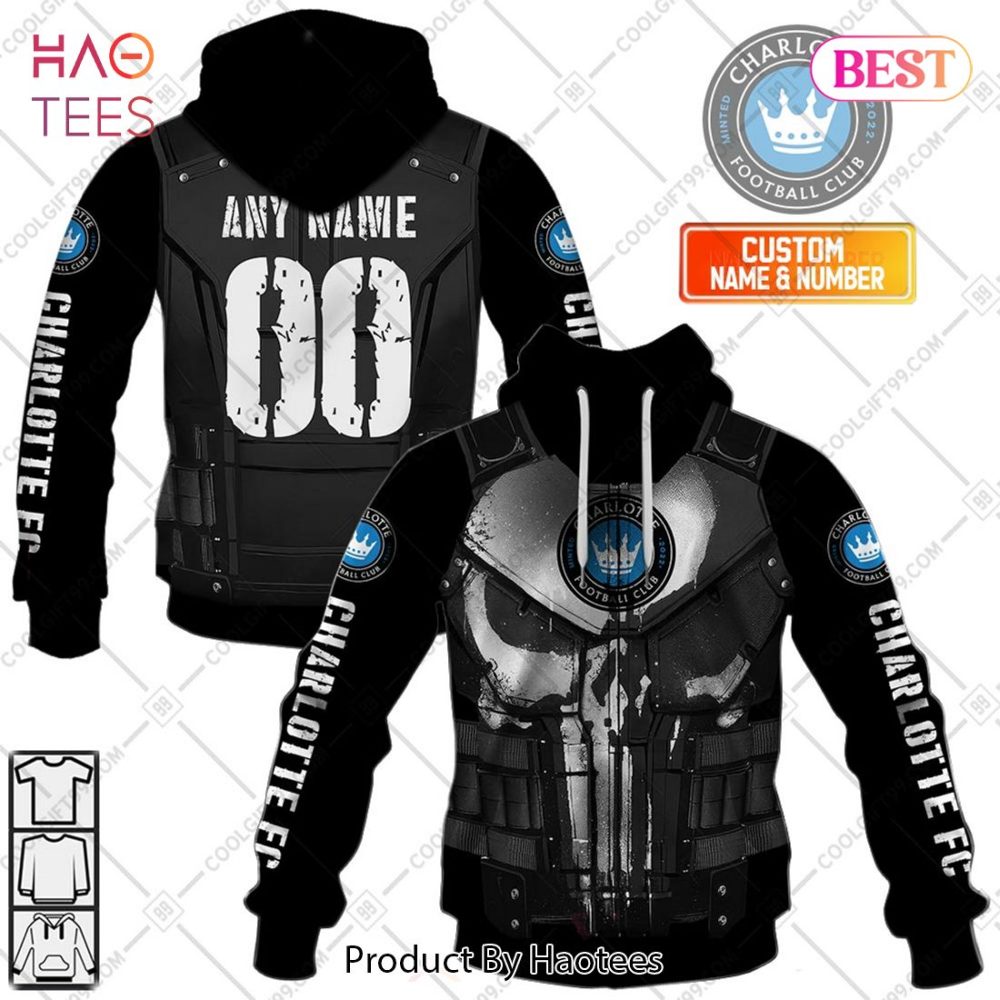 Personalized Mls Charlotte Fc Punisher Design Hoodie, T-Shirt, Zip Hoodie, Sweatshirt