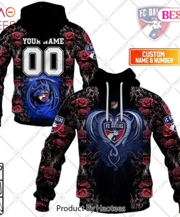 Personalized Mls Fc Dallas Roses Dragon Couple Hoodie, T-Shirt, Zip Hoodie, Sweatshirt
