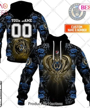 Personalized Mls Philadelphia Union Roses Dragon Couple Hoodie, T-Shirt, Zip Hoodie, Sweatshirt
