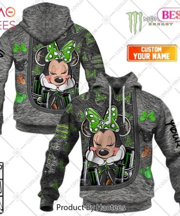 Personalized Monster Energy Minnie Mouse Design Hoodie, T-Shirt, Zip Hoodie, Sweatshirt