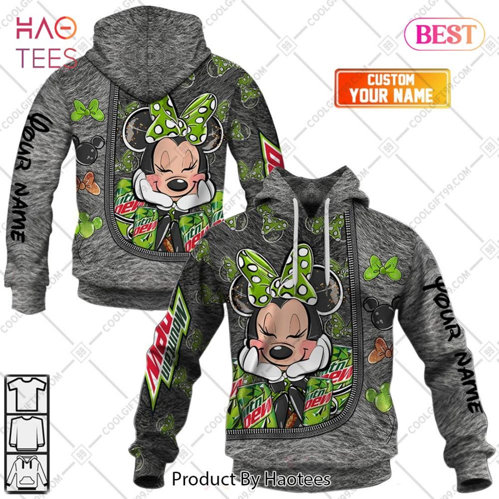 Personalized Mountain Dew Minnie Mouse Design Hoodie, T-Shirt, Zip Hoodie, Sweatshirt