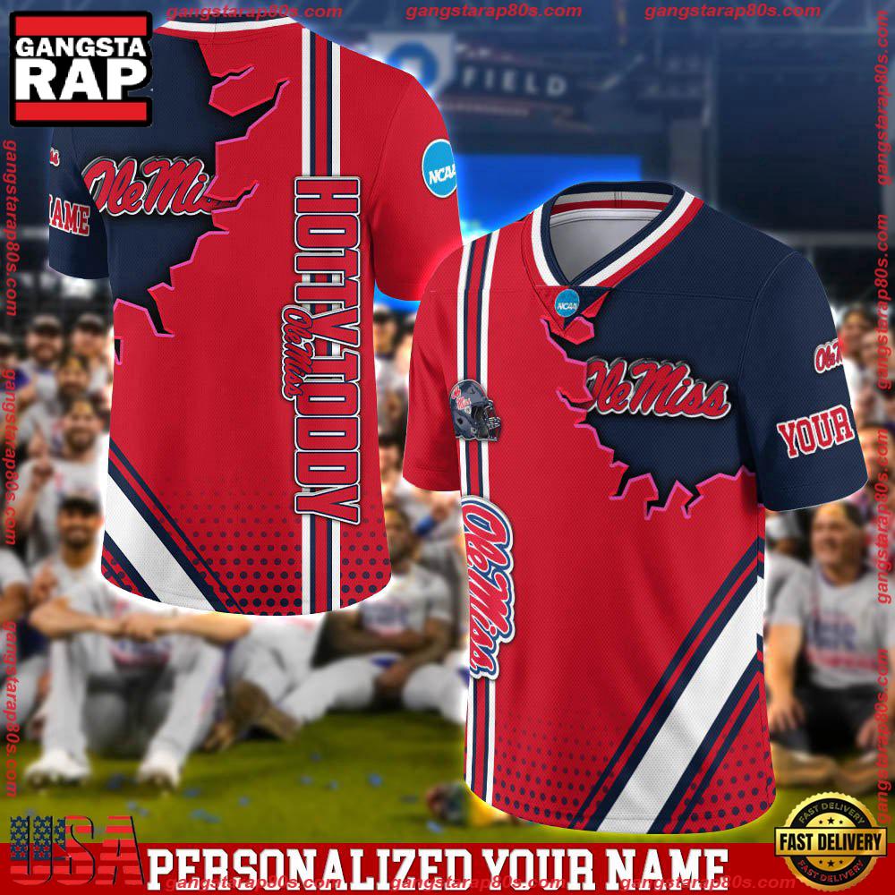 Ncaa Customized Ole Miss Rebels Team Logo Player Football Jersey Shirt