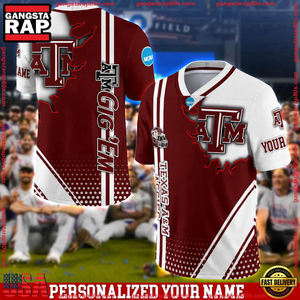 Ncaa Customized Texas Am Aggies Team Logo Player Football Jersey Shirt