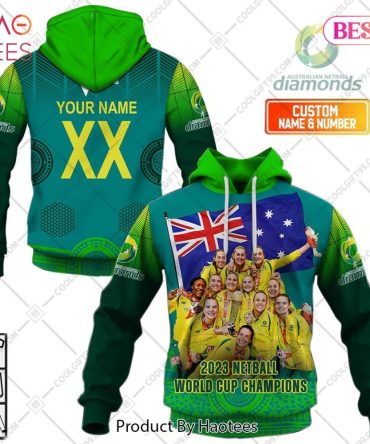 Personalized Netball Au Diamonds 2023 World Cup Champions Blue Jersey Hoodie, T-Shirt, Zip Hoodie, Sweatshirt