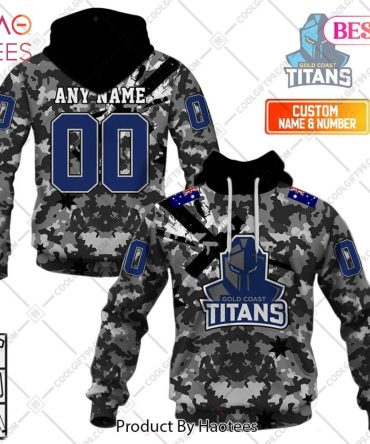Personalized Nrl Gold Coast Titans Special Camo Military Flag Hoodie, T-Shirt, Zip Hoodie, Sweatshirt