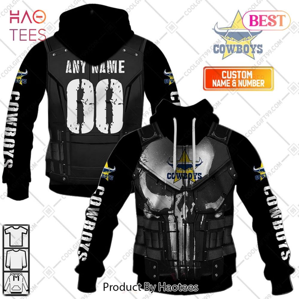Personalized Nrl North Queensland Cowboys Punisher Hoodie, T-Shirt, Zip Hoodie, Sweatshirt