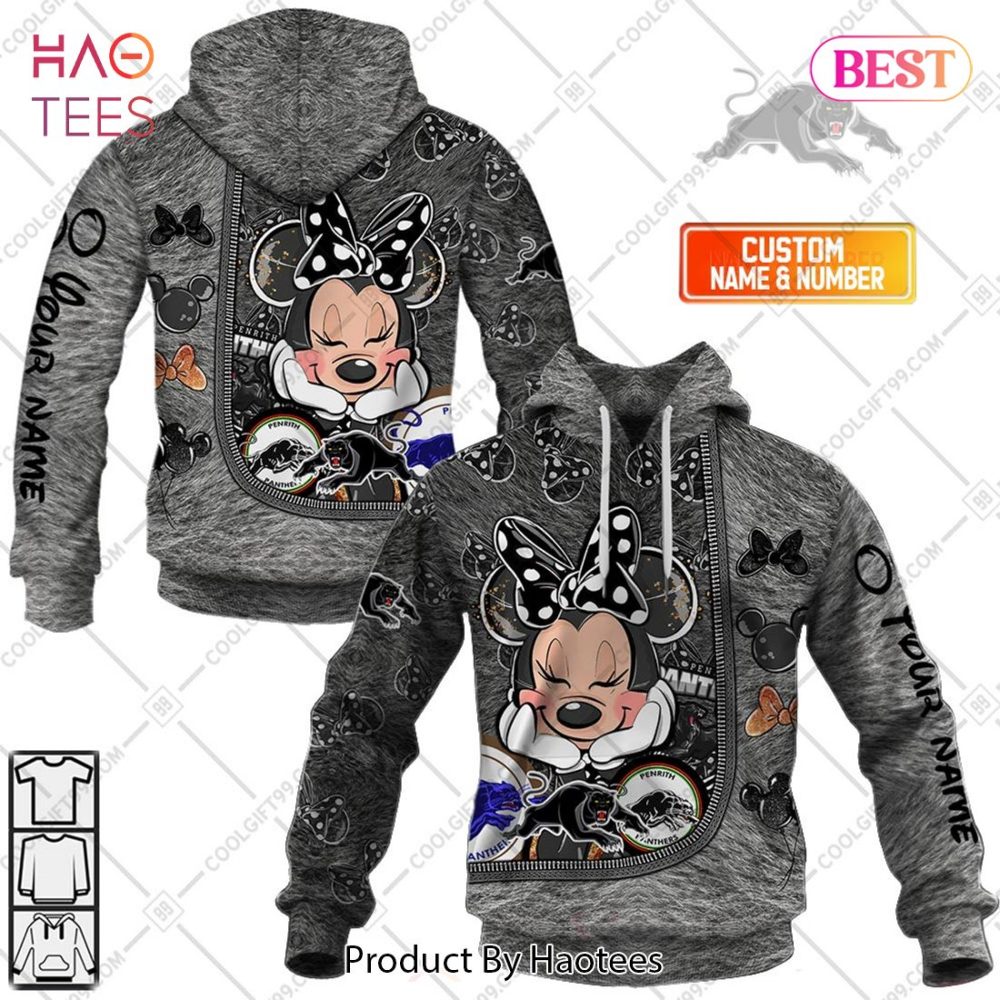 Personalized Nrl Penrith Panthers Logo And Minnie Mouse Design Hoodie, T-Shirt, Zip Hoodie, Sweatshirt