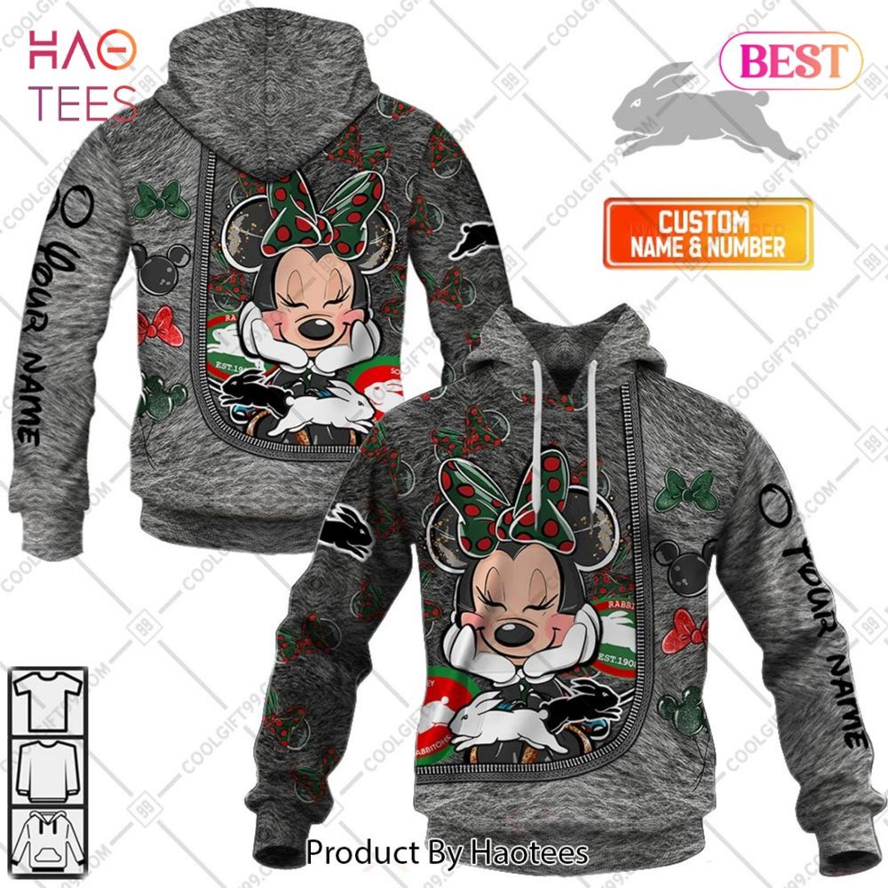 Personalized Nrl South Sydney Rabbitohs Logo And Minnie Mouse Design Hoodie, T-Shirt, Zip Hoodie, Sweatshirt