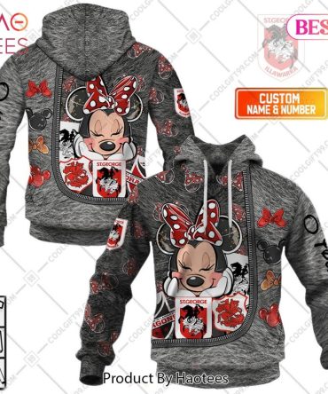 Personalized Nrl St. George Illawarra Dragons Logo And Minnie Mouse Design Hoodie, T-Shirt, Zip Hoodie, Sweatshirt