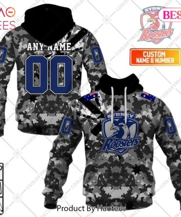 Personalized Nrl Sydney Roosters Special Camo Military Flag Hoodie, T-Shirt, Zip Hoodie, Sweatshirt