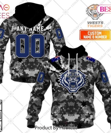 Personalized Nrl Wests Tigers Special Camo Military Flag Hoodie, T-Shirt, Zip Hoodie, Sweatshirt