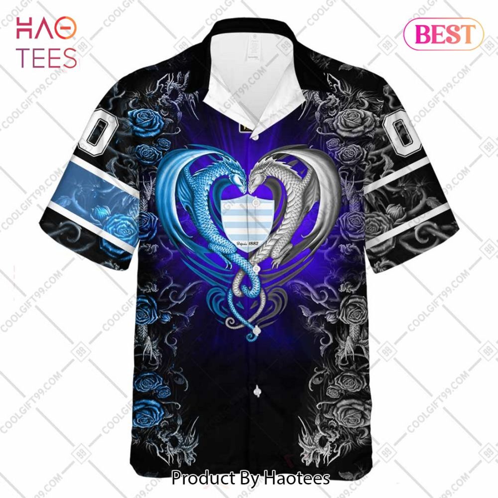 Personalized Racing 92 Rugby Rose Dragons Design Hawaiian Shirt - Image 2