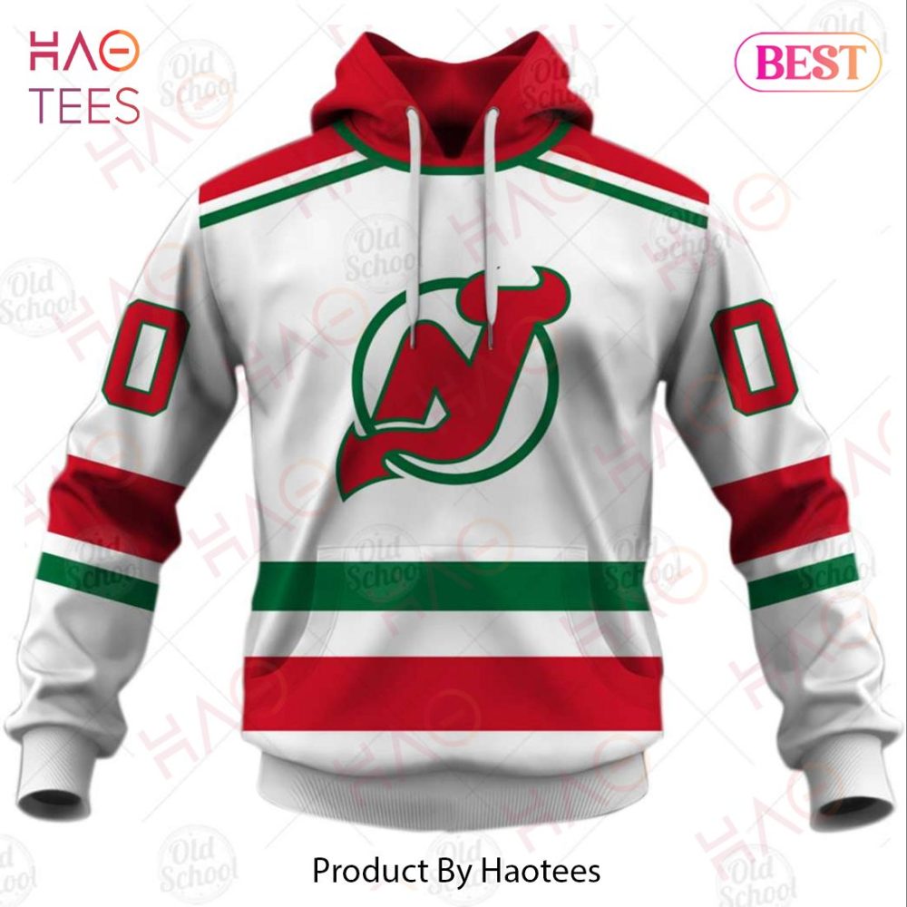 Personalized Vintage Nhl New Jersey Devils Throwback Jersey White 3D Hoodie
