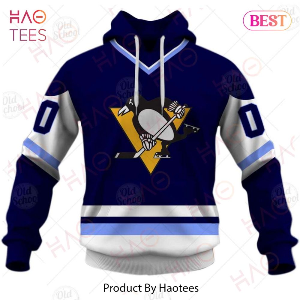 Personalized Vintage Nhl Pittsburgh Penguins Navy Blue Jersey 3D Hoodie