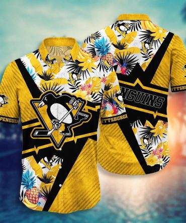 Pittsburgh Penguins Nhl Hawaiian Shirt Fireflies Aloha Shirt