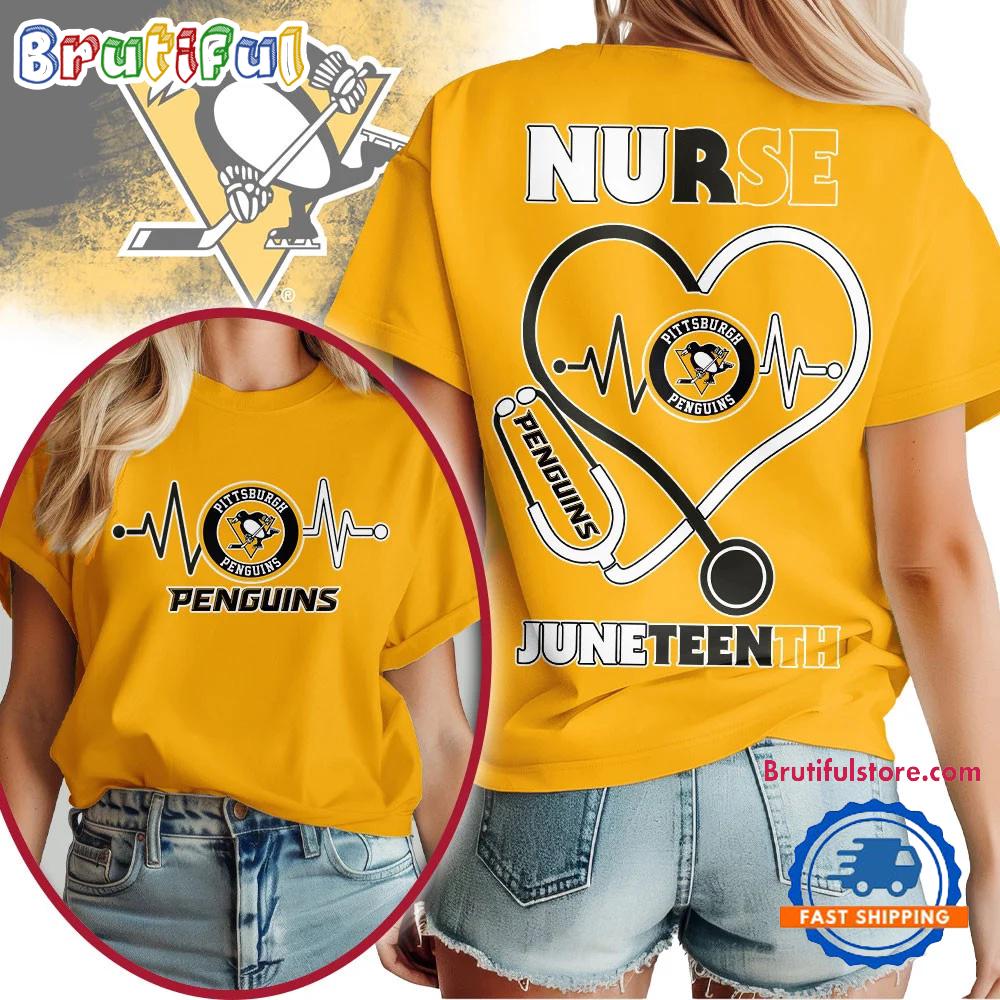 Pittsburgh Penguins Nhl Nurse Appreciation Juneteenth Unisex 3D Shirt