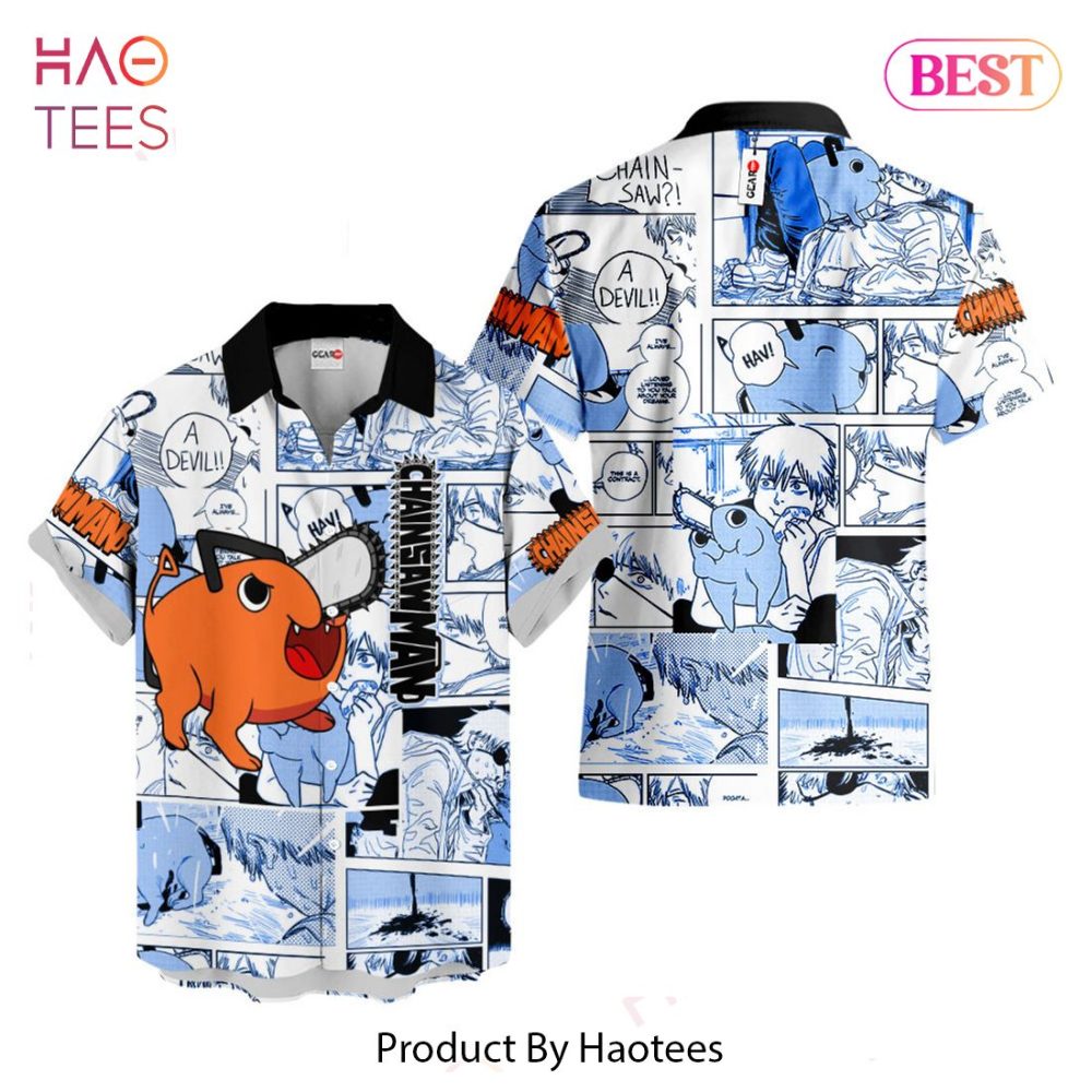 Pochita Hawaiian Shirts Custom Anime Merch Clothes For Men Women