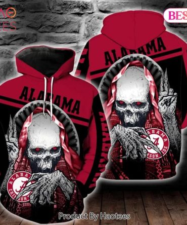 Alabama Crimson Tide Skull Hold Logo Tide 3D Hoodie Alabama Crimson Tide Christmas Gifts