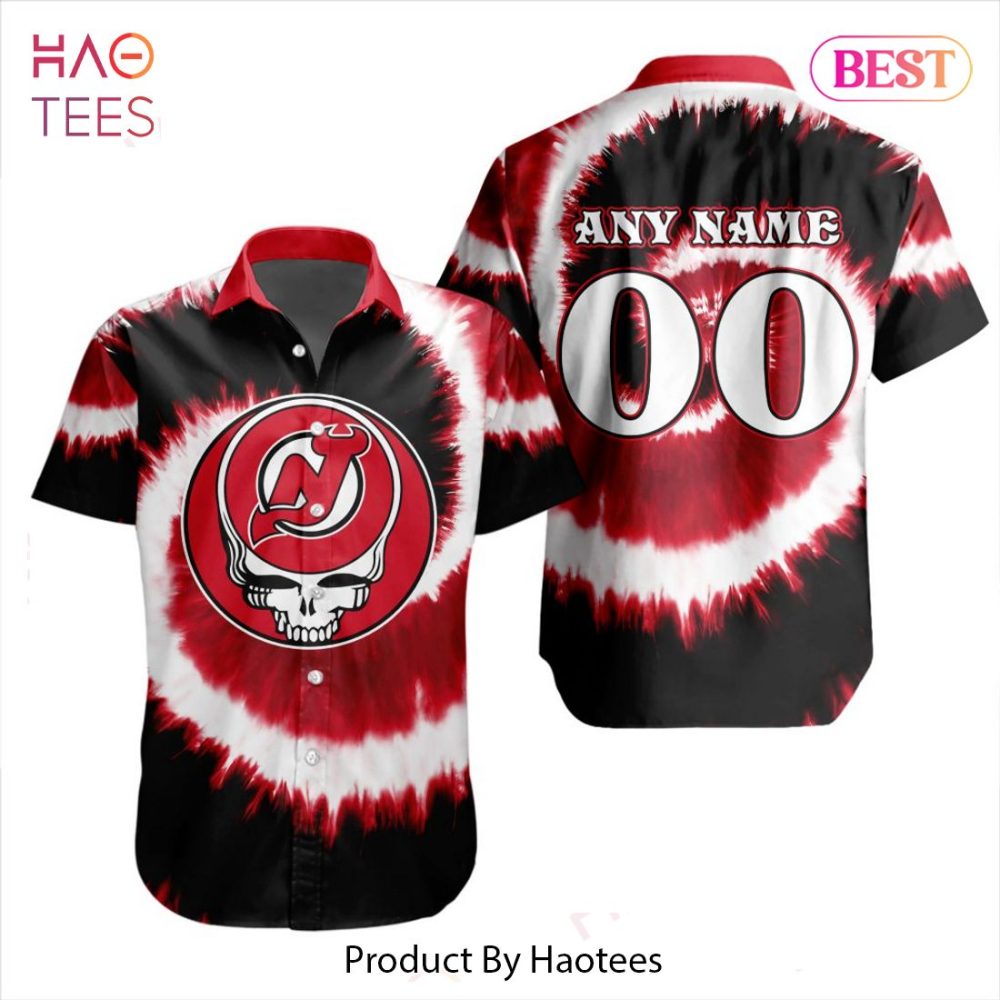 Nhl Jersey Devils Special Grateful Dead Tie-Dye Design Button Shirt 2302 Jeysey