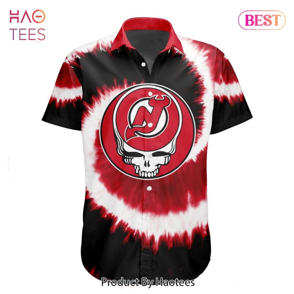 Nhl Jersey Devils Special Grateful Dead Tie-Dye Design Button Shirt 2302 Jeysey - Image 2