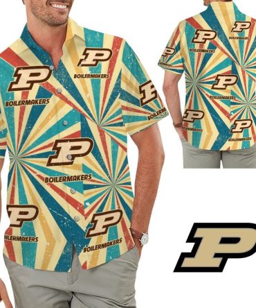 Purdue Boilermakers Retro Vintage Style Tropical Hawaiian Shirt