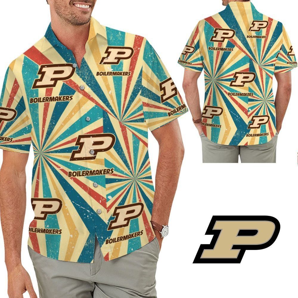 Purdue Boilermakers Retro Vintage Style Tropical Hawaiian Shirt