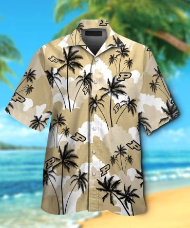 Purdue Boilermakers Short Sleeve Button Up Tropical Hawaiian Shirt