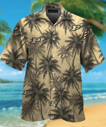 Purdue Boilermakers Short Sleeve Button Up Tropical Hawaiian Shirt Ver010
