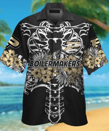 Purdue Boilermakers Short Sleeve Button Up Tropical Hawaiian Shirt Ver012