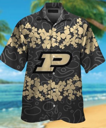 Purdue Boilermakers Short Sleeve Button Up Tropical Hawaiian Shirt Ver024