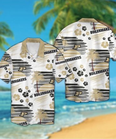 Purdue Boilermakers Short Sleeve Button Up Tropical Hawaiian Shirt Ver026