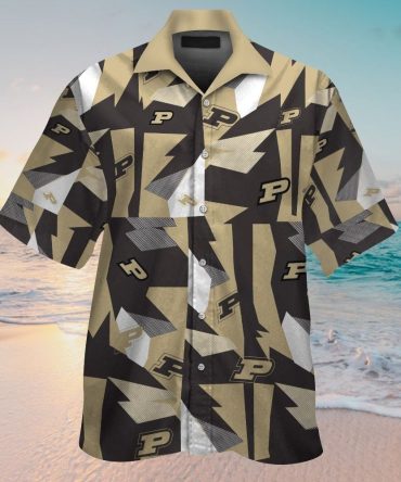 Purdue Boilermakers Short Sleeve Button Up Tropical Hawaiian Shirt Ver027