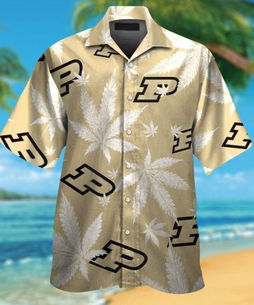 Purdue Boilermakers Short Sleeve Button Up Tropical Hawaiian Shirt Ver032