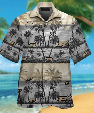Purdue Boilermakers Short Sleeve Button Up Tropical Hawaiian Shirt Ver07