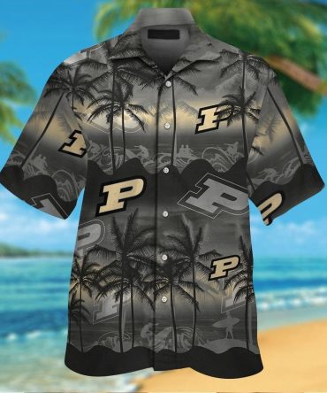 Purdue Boilermakers Short Sleeve Button Up Tropical Hawaiian Shirt Ver08