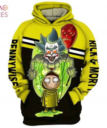 Rick And Morty And Pennywise It 3D Printed Hoodie